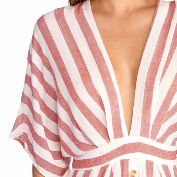 Nwt Essue Macy Blackwell Pink White Hotel Striped ButtonUp open back Dress sz S - Picture 4 of 15